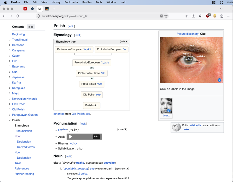 Wiktionary, oh Wiktionary, and
sort of exemplary Wikimedia..